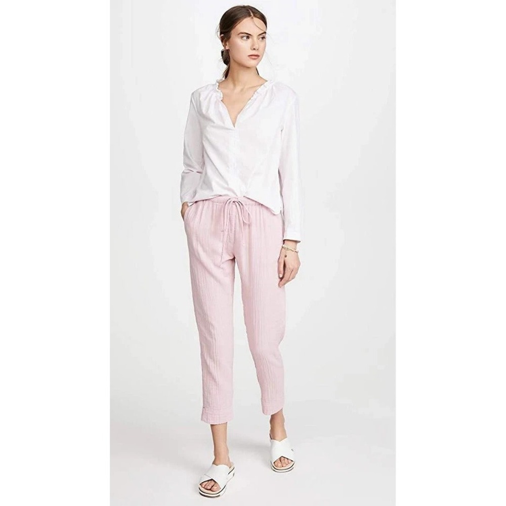 Xirena Jordyn Gauze Cotton Straight Leg Ankle Pant pale pink USA Beach sz‎ SM